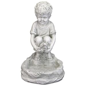 Design Toscano SH38100313 9 Inch Tommy at Turtle Pond Little Boy Statue