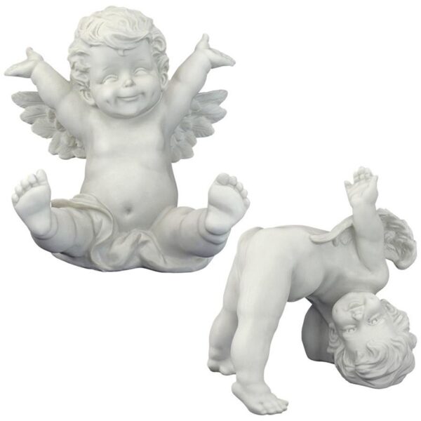 Design Toscano SH93042209 10 Inch Set of Topsy and Turvey Cherub Statues