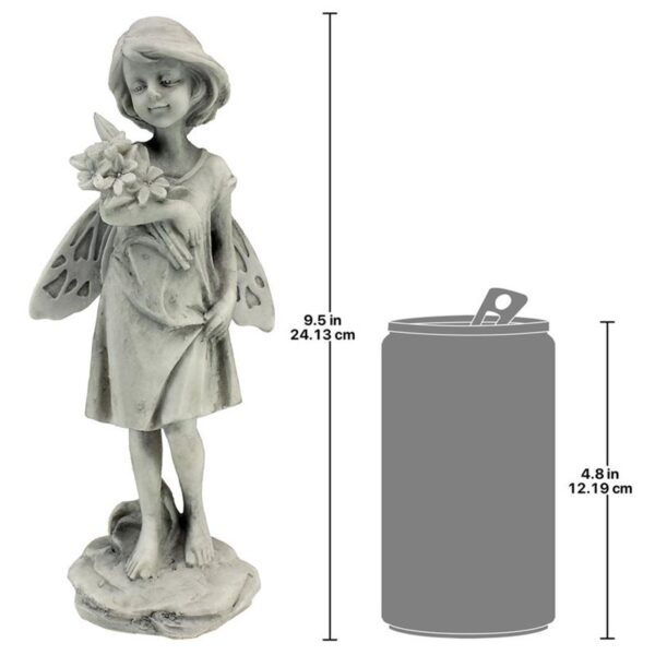 Design Toscano SH9403611 4 Inch Rose Garden Fairy with Flowers Statue