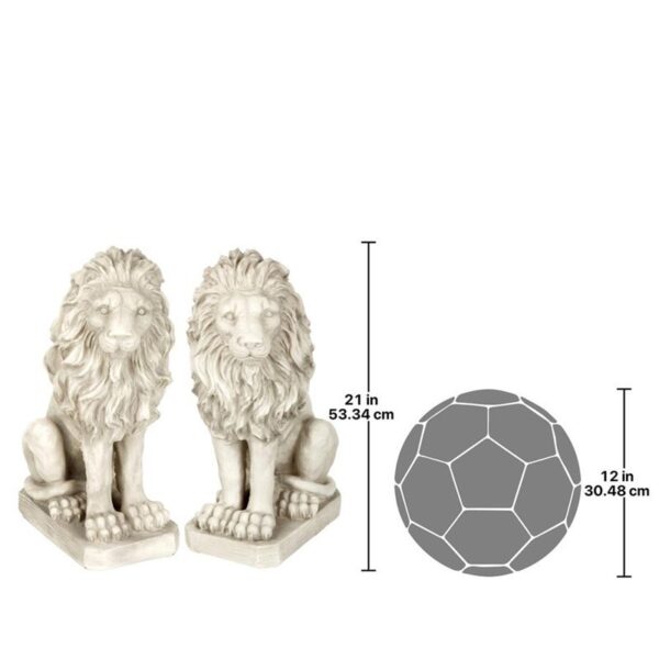 Design Toscano SH943 Set of Right and Left Mansfield Manor Lions Sentinel Statue