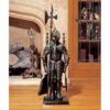 Design Toscano SP1035 9 1/2 Inch The Knight Fireplace Tool Set - Black