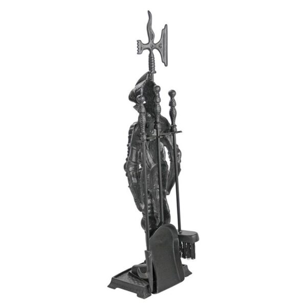 Design Toscano SP1035 9 1/2 Inch The Knight Fireplace Tool Set - Black