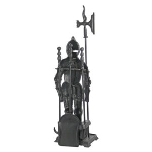 Design Toscano SP1035 9 1/2 Inch The Knight Fireplace Tool Set - Black