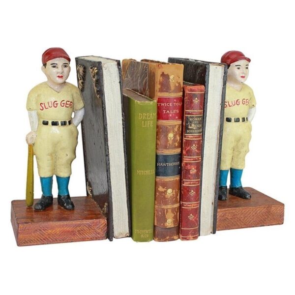 Design Toscano SP1155 5 Inch Baseball Slugger Cast Iron Bookend Set