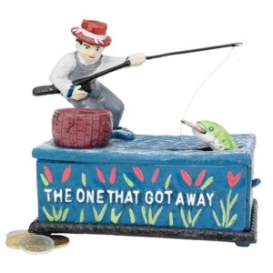 Design Toscano SP1291 7 1/2 Inch Fisherman the One That Got Away Bank