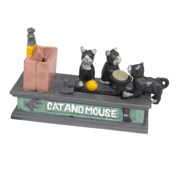 Design Toscano SP1627 7 1/2 Inch Cat and Mouse Mechanical Bank