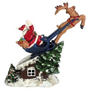 Design Toscano SP2255 9 1/2 Inch Santas Christmas Sleigh Iron Bank