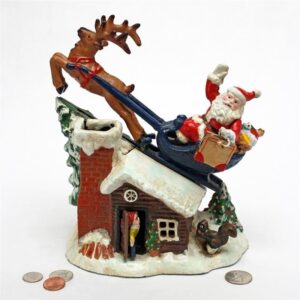 Design Toscano SP2255 9 1/2 Inch Santas Christmas Sleigh Iron Bank