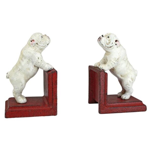 Design Toscano SP2524 3 1/2 Inch Over The Fence Bulldog Bookend Set