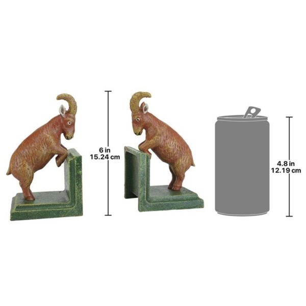 Design Toscano SP2680 3 1/2 Inch Billy Goat Cast Iron Bookends Set