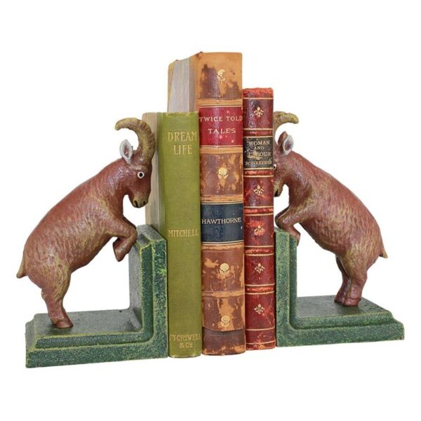 Design Toscano SP2680 3 1/2 Inch Billy Goat Cast Iron Bookends Set