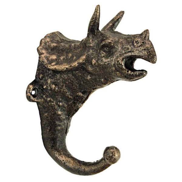 Design Toscano SP2815 3 Inch Triceratops Cast Iron Wall Hook