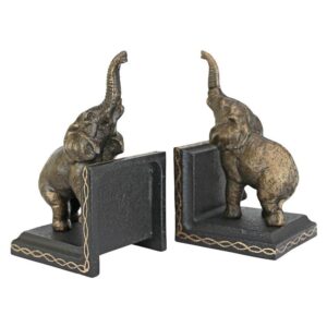 Design Toscano SP2869 3 1/2 Inch Triumphant Elephants Iron Bookend Set