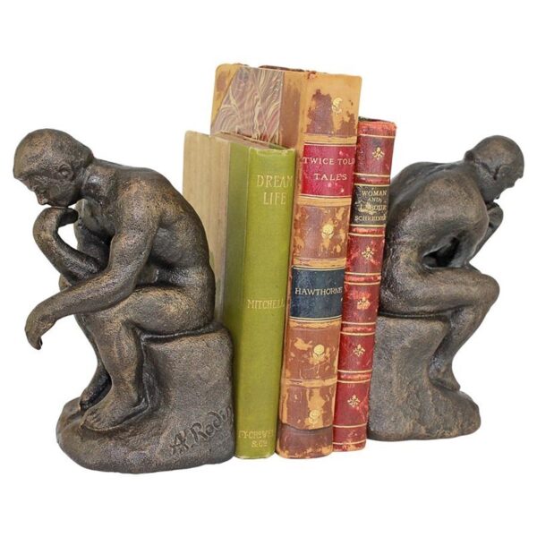 Design Toscano SP2926 4 Inch Rodins Thinker Bookend Pair