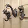 Design Toscano SP29835 3 Inch Dinosaur Cast Iron Wall Hooks, Set of 3