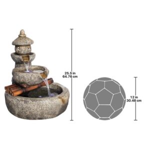 Design Toscano SS12657 24 1/2 Inch Tranquil Springs Pagoda Fountain