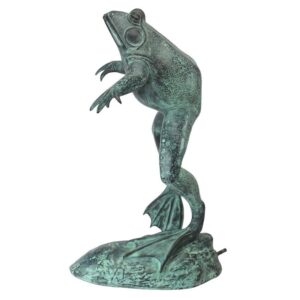 Design Toscano SU1870 15 Inch Medium Leaping Spitting Frog Bronze