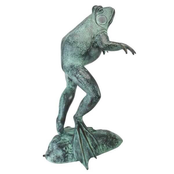 Design Toscano SU1870 15 Inch Medium Leaping Spitting Frog Bronze