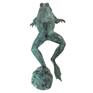 Design Toscano SU1870 15 Inch Medium Leaping Spitting Frog Bronze