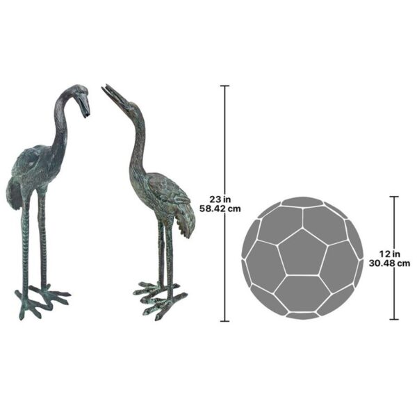 Design Toscano SU2025 7 Inch Cranes Pair Small - Bronze