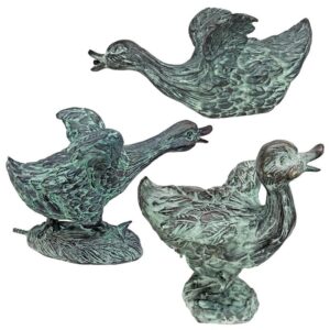 Design Toscano SU90015 7 1/2 Inch Ducks, Set of 3 - Bronze