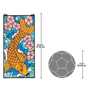 Design Toscano TF27033 14 Inch Asian Koi Stained Glass Window