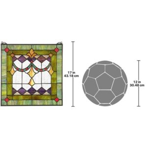 Design Toscano TF28013 17 Inch Victorian Swag Stained Glass Window