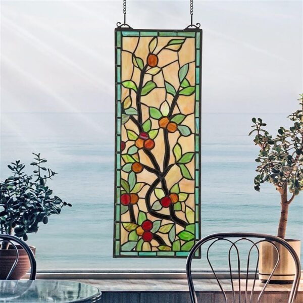 Design Toscano TF28032 8 1/2 Inch Morris Trellis Stained Glass Window