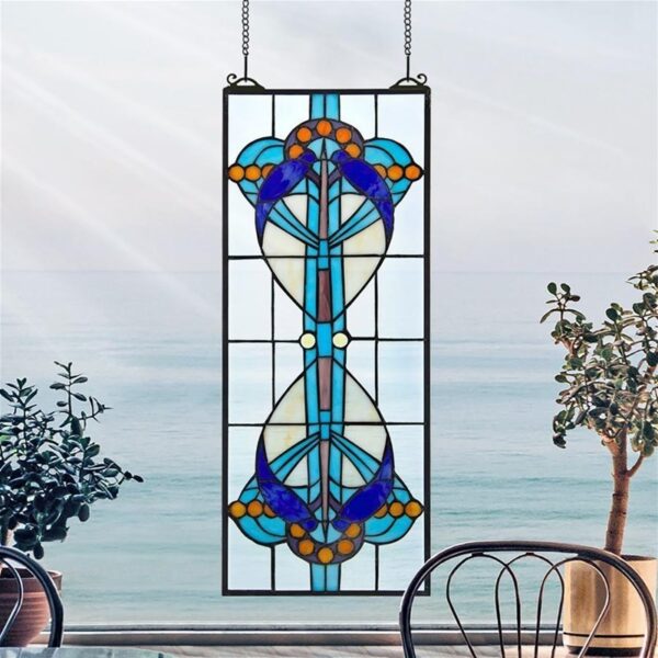 Design Toscano TF28041 9 Inch Bauhaus Modern Stained Glass Window