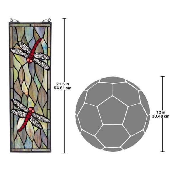 Design Toscano TF53502 7 Inch Tiffany Style Dragonfly Stained Glass