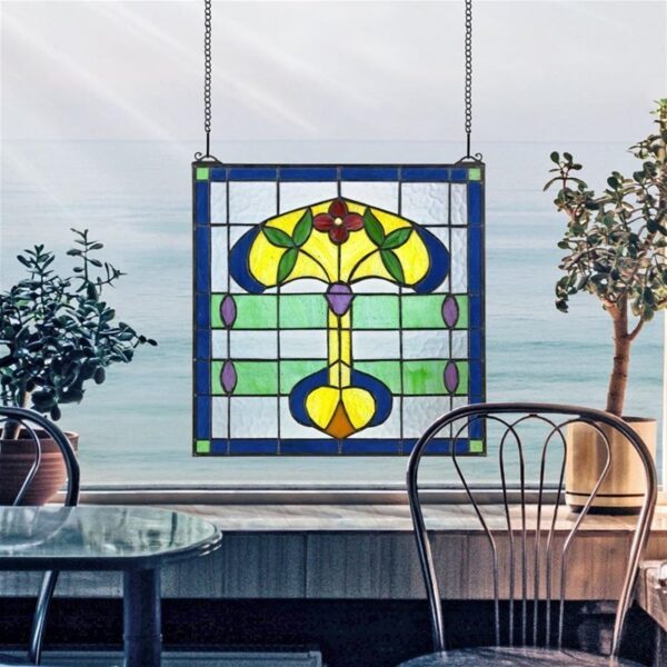 Design Toscano TF802 17 Inch Horta Tiffany Style Stained Glass Window