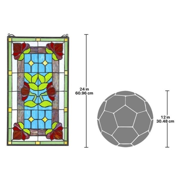 Design Toscano TF805 13 1/2 Inch Anemone Stained Glass Window