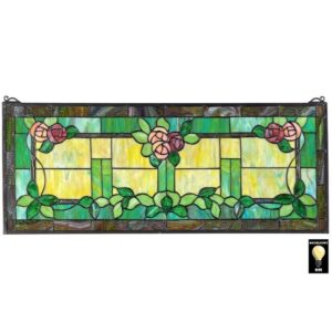 Design Toscano TF809 31 Inch Rose Trellis Stained Glass Window