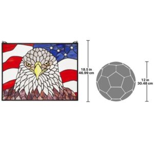 Design Toscano TF817 24 Inch Bald Eagle Stained Glass Window