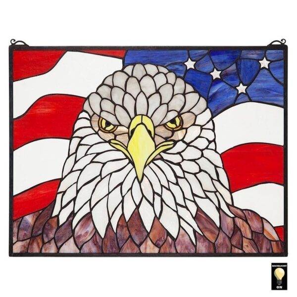 Design Toscano TF817 24 Inch Bald Eagle Stained Glass Window