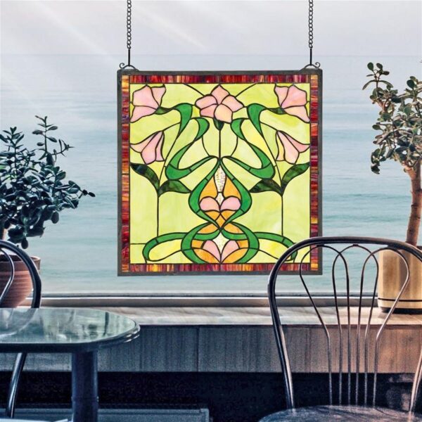 Design Toscano TF85 17 Inch Nouveau Lily Stained Glass Window