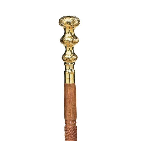 Design Toscano TV6184 2 Inch 3 Gold Saucer Walking Stick - Brass