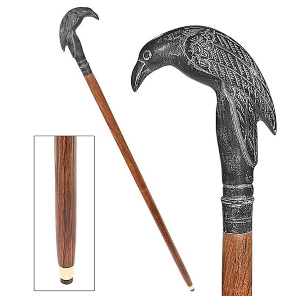 Design Toscano TV62002 3 Inch Poes Mystic Raven Walking Stick