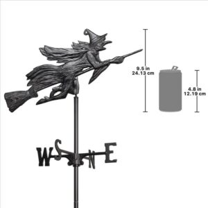 Design Toscano WH456 23 Inch Roof Mount Windblown Wicked Witch Metal Weathervane