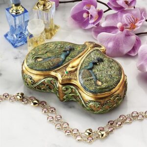 Design Toscano WU10306 Art Nouveau 6 Inch Twin Peacock Jewel Box